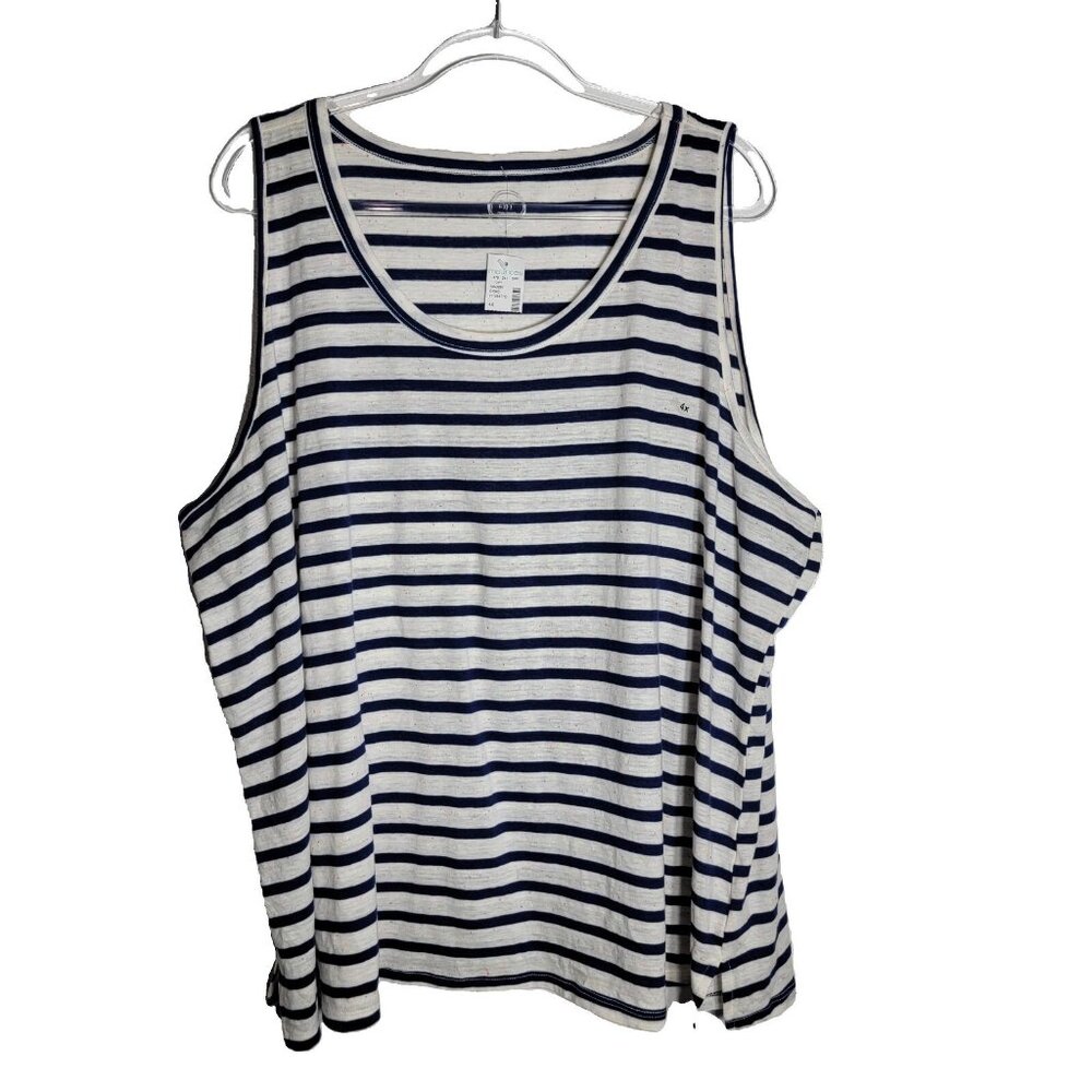 Maurices 24/7 Stripe Top Plus Size 4X Confetti Dot Sleeveless Pullover NWT